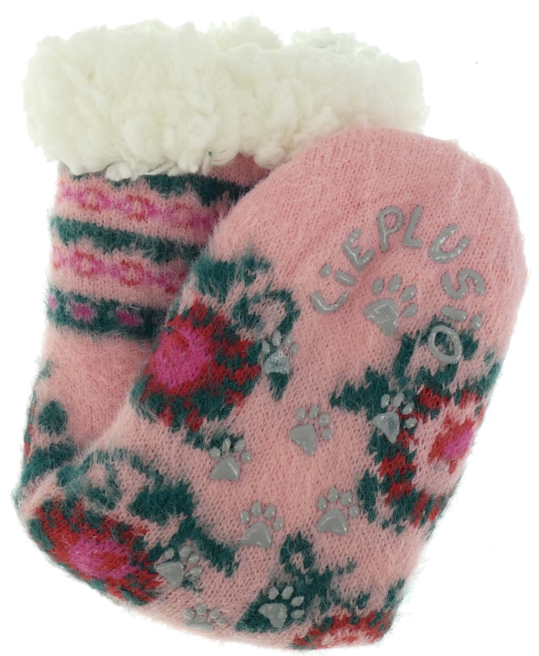 HIPOALERGICZNE DZIECIECE CIEPŁE SKARPETKI GÓRALSKIE KAPCIE ABS 28-31 RÓŻ - obrazek 2