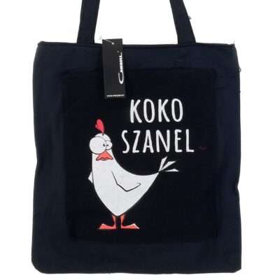 TORBA NA ZAKUPY DO MIASTA SHOPPERKA NA RAMIĘ DAMSKA CZARNA KOKO SZANEL