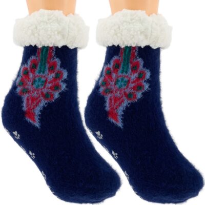 HIPOALERGICZNE DZIECIECE CIEPŁE SKARPETKI ZIMOWE PARZENICA ABS 24-27 GRANAT