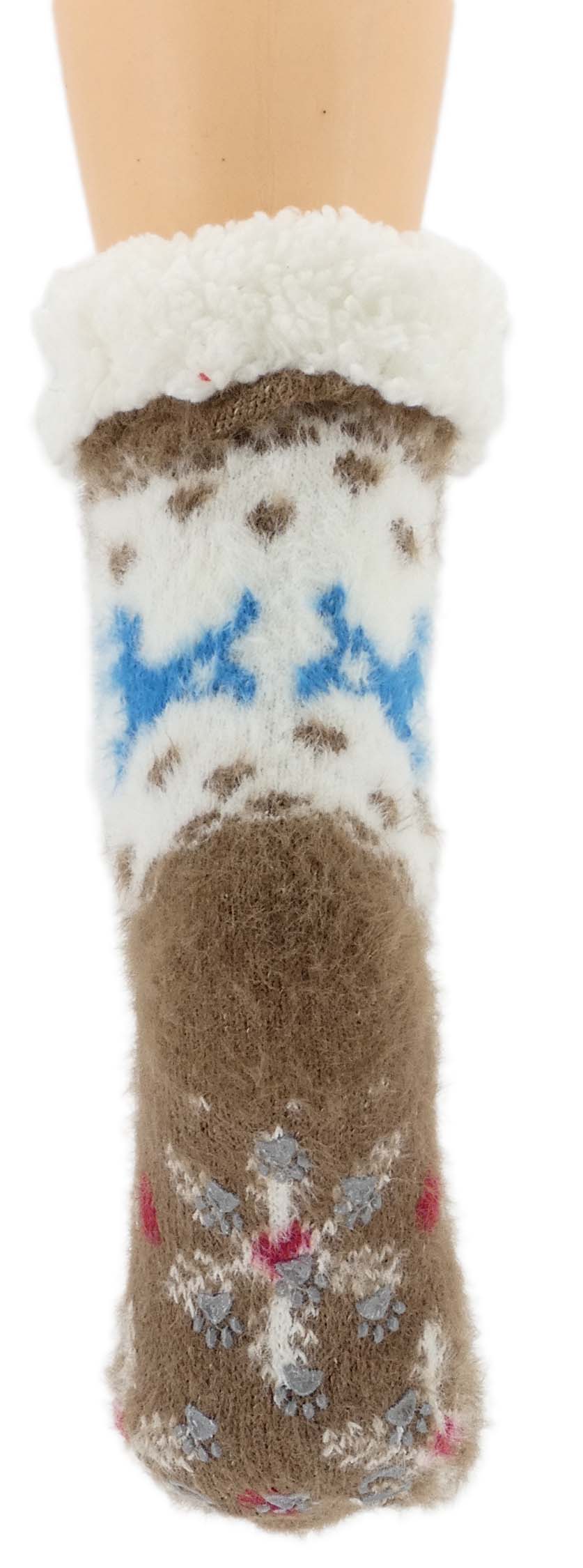 HIPOALERGICZNE DZIECIECE CIEPŁE SKARPETKI ZIMOWE ANTYPOŚLIZGOWE 28-31 BRĄZ - obrazek 5