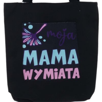 POJEMNA TORBA NA RAMIĘ DO MIASTA SHOPPERKA CZARNA MAMA WYMIATA
