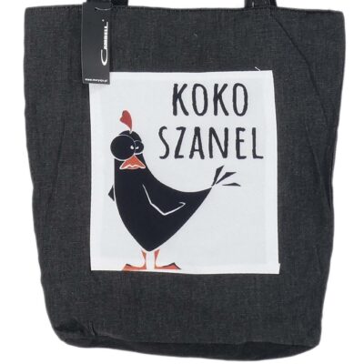 POJEMNA TORBA NA RAMIĘ DO MIASTA SHOPPERKA CZARNA KOKOSZANEL