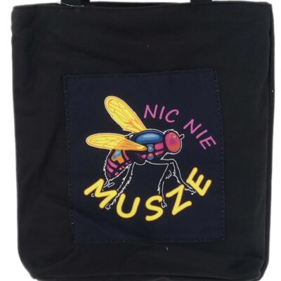 POJEMNA TORBA NA RAMIĘ DO MIASTA SHOPPERKA CZARNA NIC NIE MUSZE