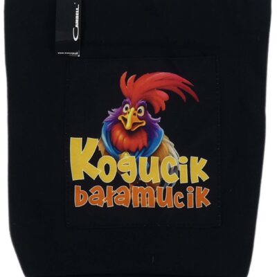 POJEMNA TORBA NA RAMIĘ DO MIASTA SHOPPERKA CZARNA KOGUCIK BAŁAMUCIK
