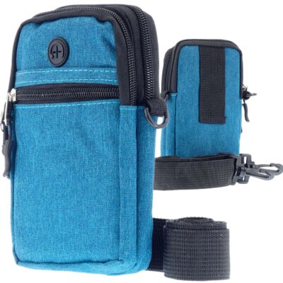 BAG MĘSKI NA RAMIĘ DO PASKA SASZETKA SPORTOWA MIEJSKA ORGANZER NIEBIESKA