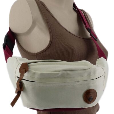 DAMSKA SASZETKA NERKA TOREBKA CROSSBODY BAG NA RAMIĘ KREMOWA