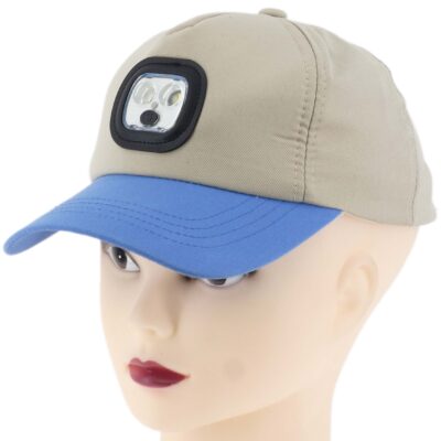 DZIECIĘCA CZAPKA Z DASZKIEM PATROLÓWKA CZOŁÓWKA LED USB KAWOWA