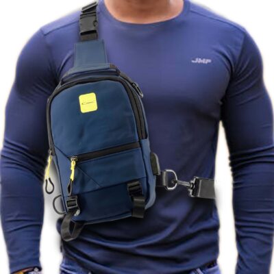 MĘSKA SASZETKA NA RAMIĘ UNIISEKS NIEBIESKA BAG REGULOWANY PASEK CROSSBODY