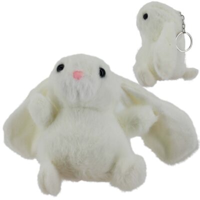 BRELOK ZAWIESZKA KRÓLIK Z SZTUCZNEGO FUTERKA BIAŁY