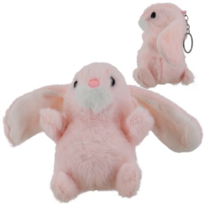 BRELOK ZAWIESZKA KRÓLIK Z SZTUCZNEGO FUTERKA RÓŻOWY