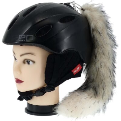 OZDOBA DO KASKU NARCIARSKIEGO MOTOCYKLOWEGO KITA LISI OGON BEŻOWO BIAŁA