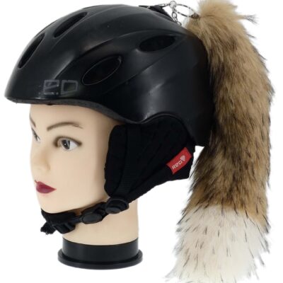 OZDOBA DO KASKU NARCIARSKIEGO MOTOCYKLOWEGO KITA LISI OGON BRĄZOWO BIAŁA